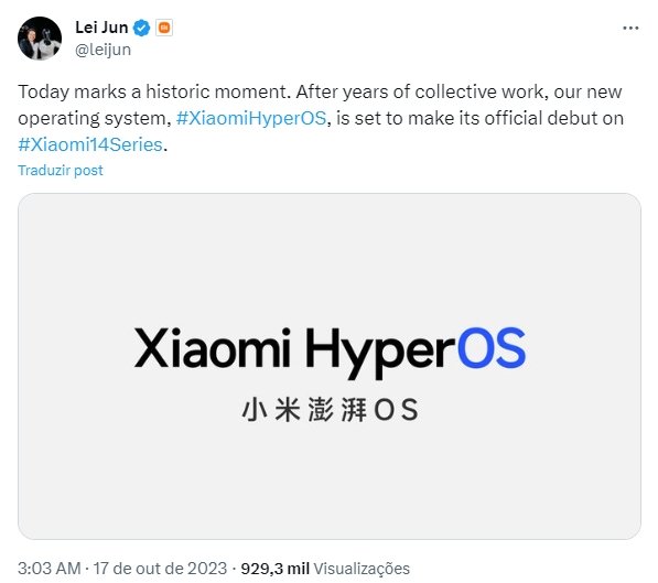 mensagem do CEO da Xiaomi