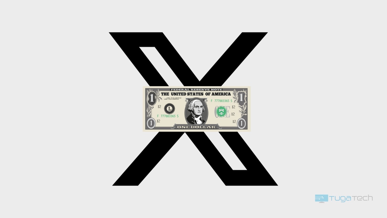 Logo da X com 1 dolar