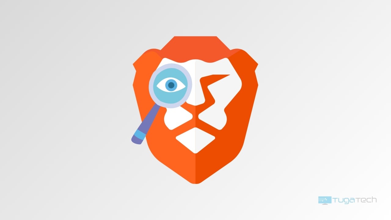 brave logo com lupa sobre olho
