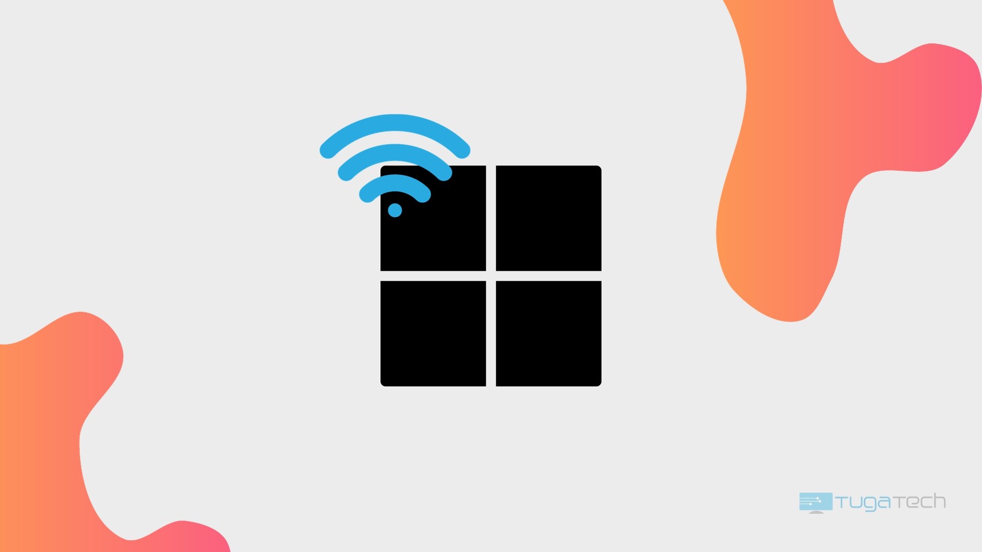 logo do Windows 11 com sinal de wifi