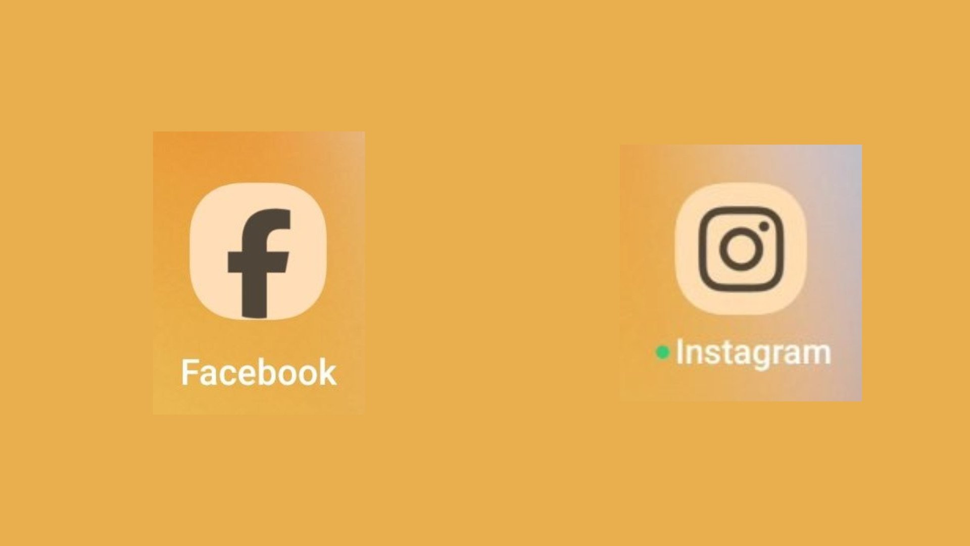 Facebook e Instagram com icones temáticos