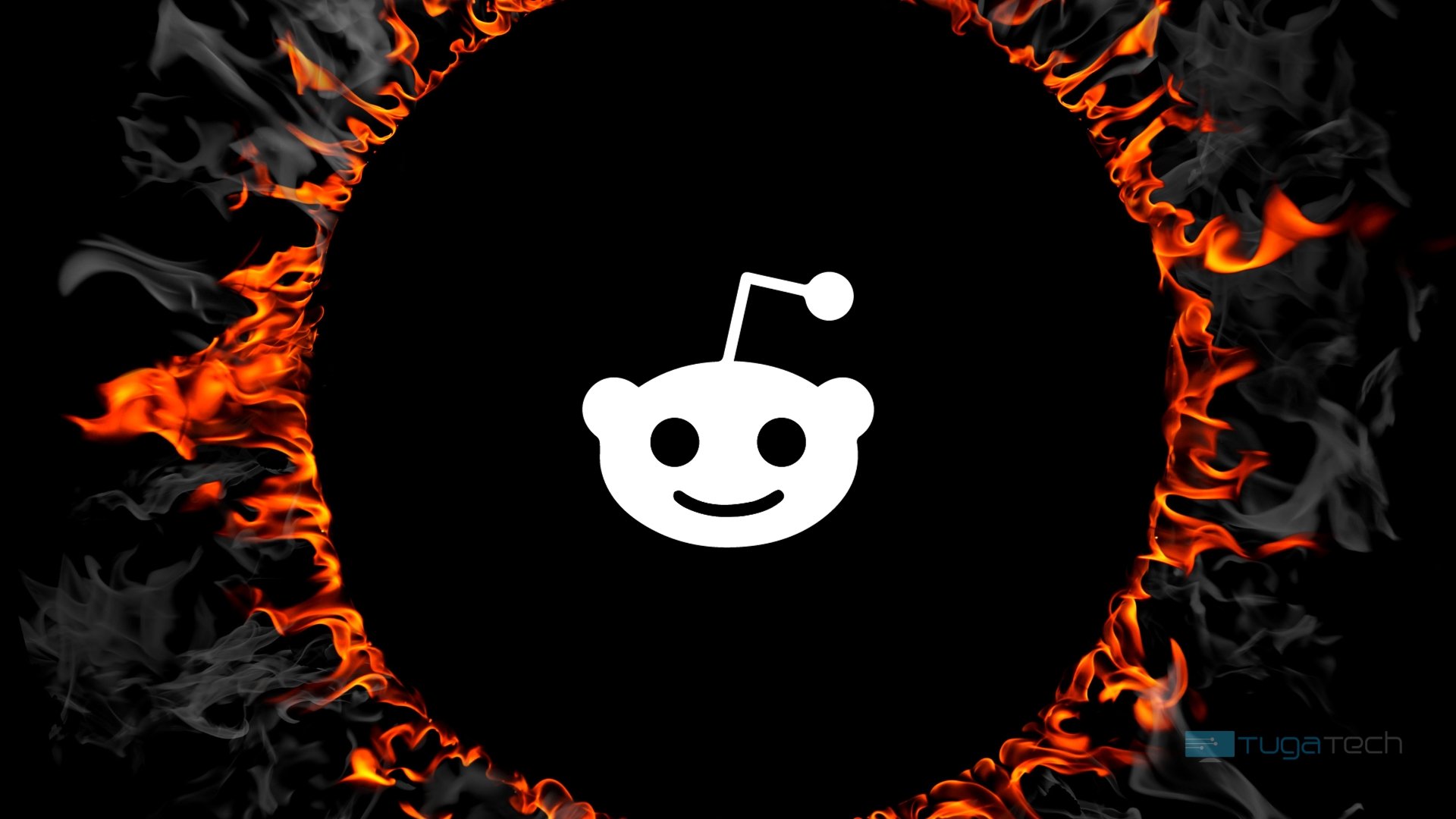 Logo do Reddit sob fogo