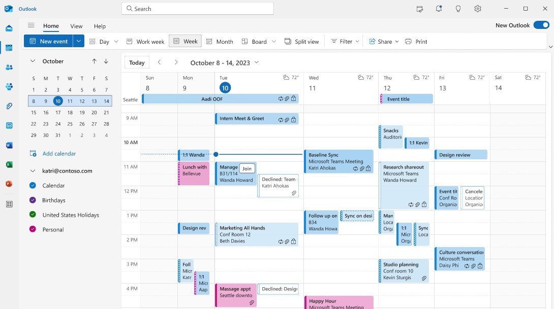 Outlook vai começar a mostrar eventos rejeitados no calendário