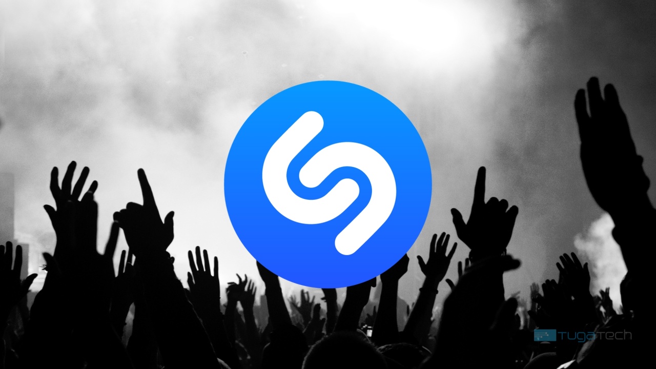 Logo da Shazam com concerto de fundo
