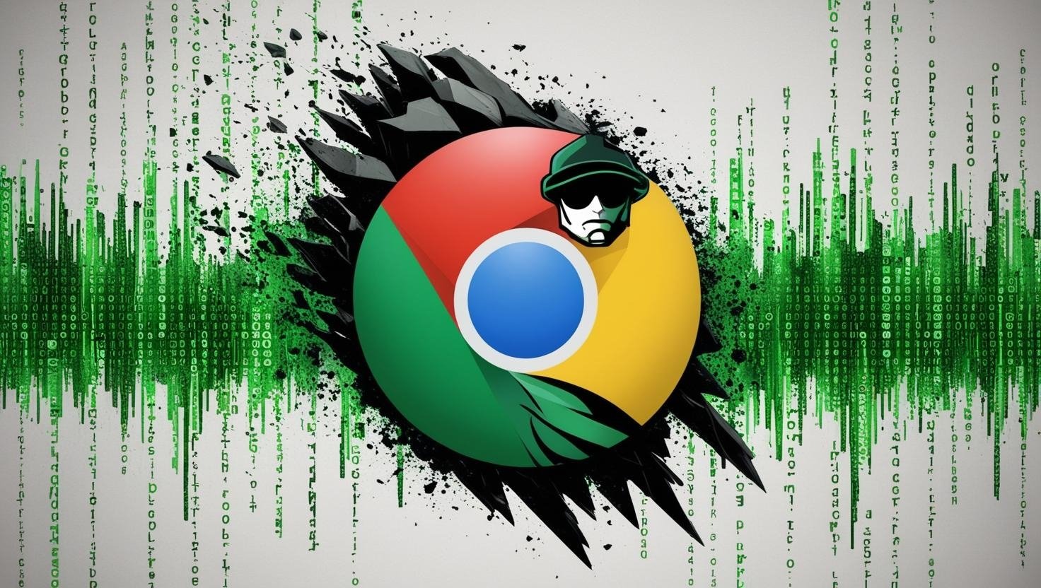 Hacker em logo do Google Chrome