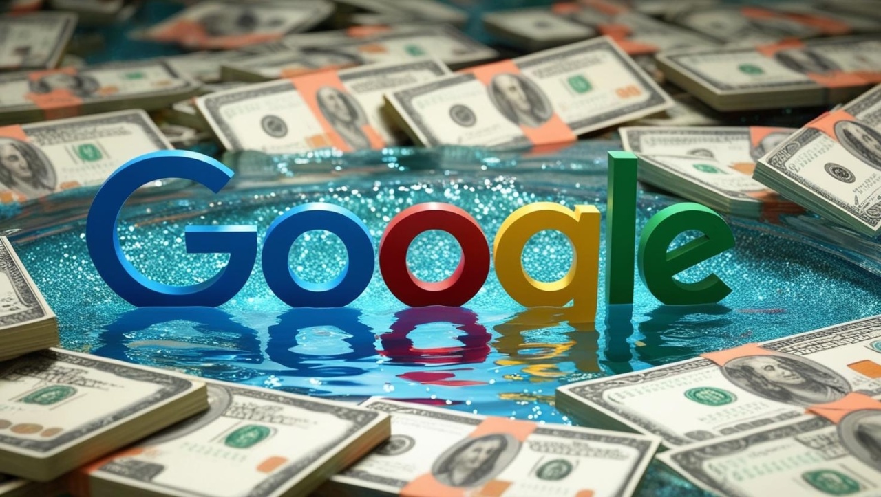 logo da google a nadar em dinheiro