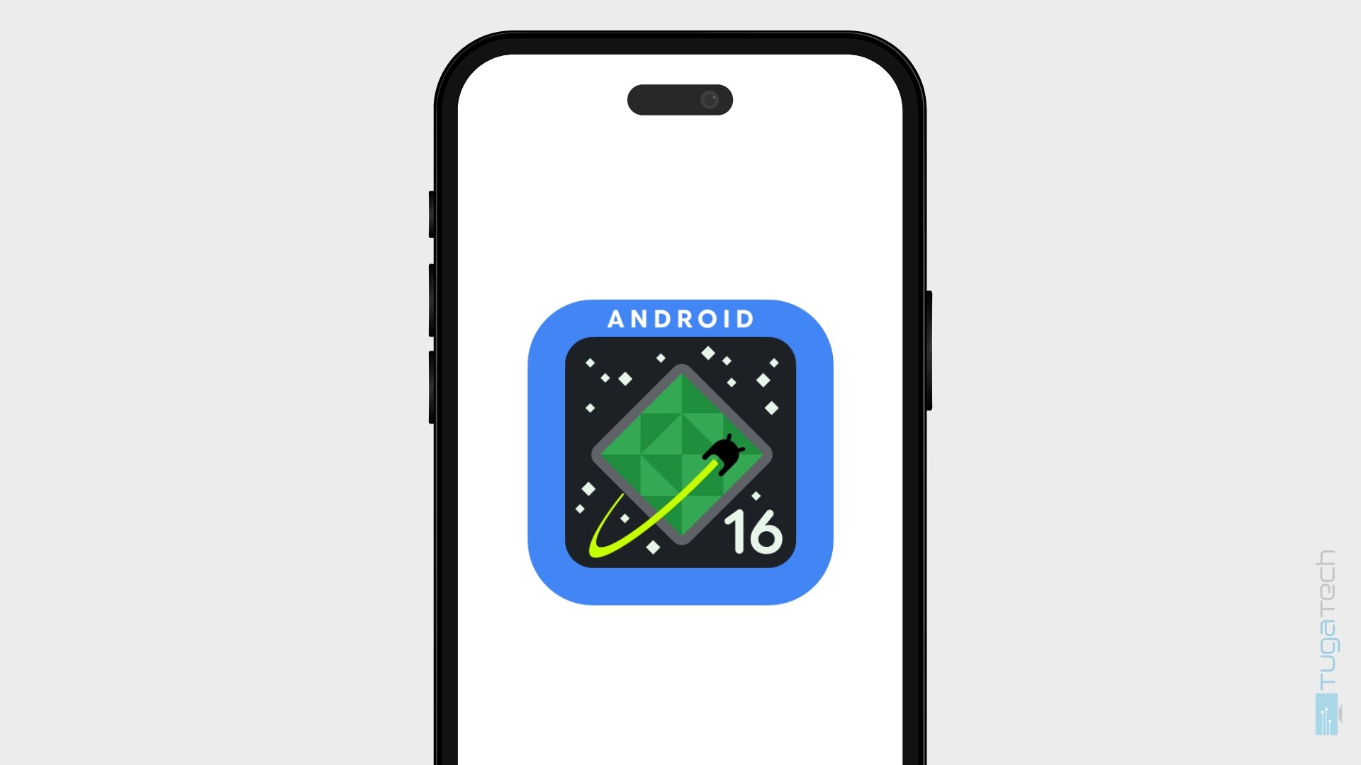 Android 16 com ecrã de smartphone