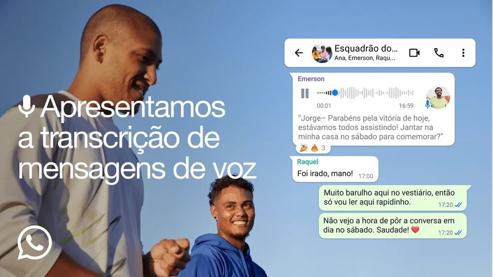 imagem de transcrição de voz em texto no whatsapp