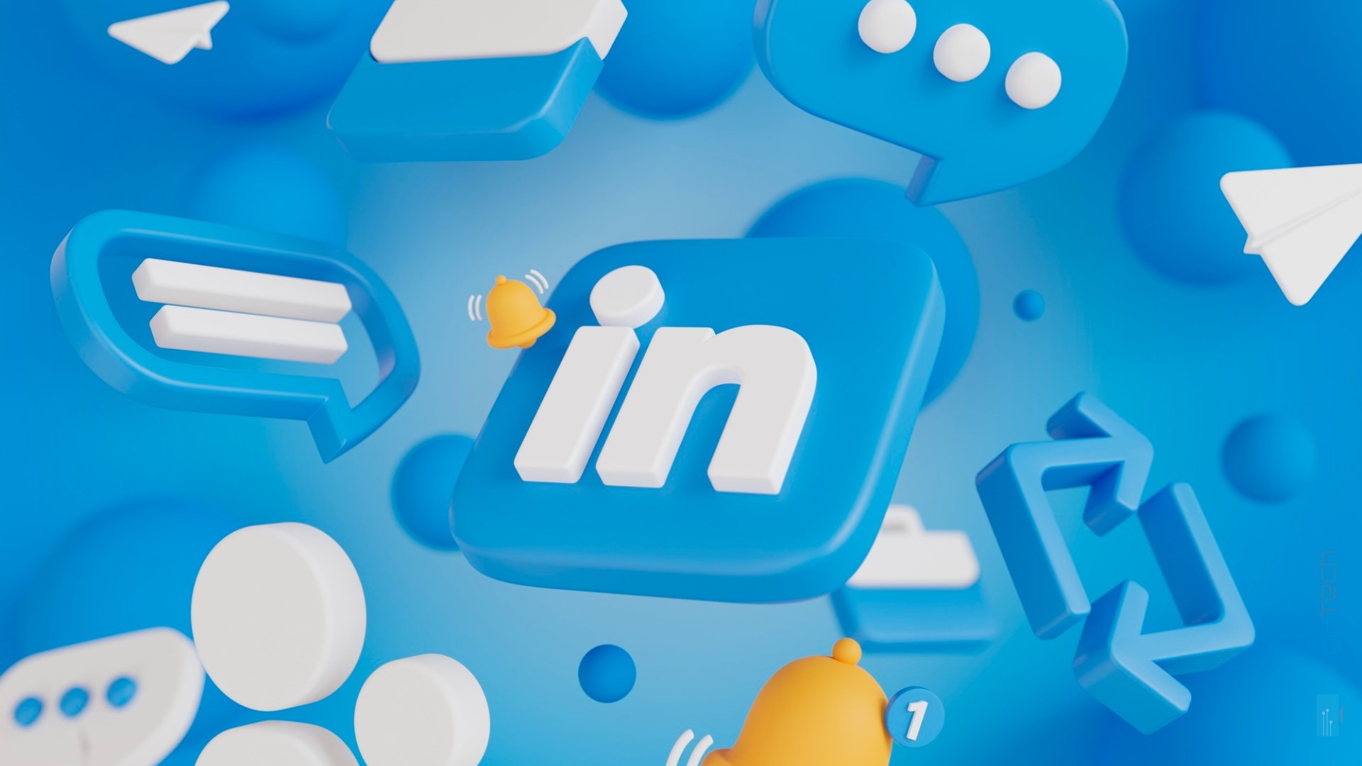 LinkedIn logo 3d