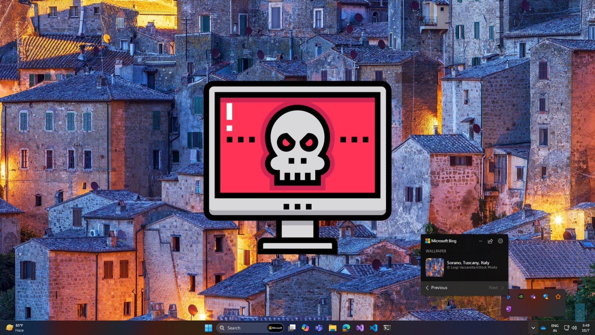 Aplicação de fundo do ambiente de trabalho considerada como malware