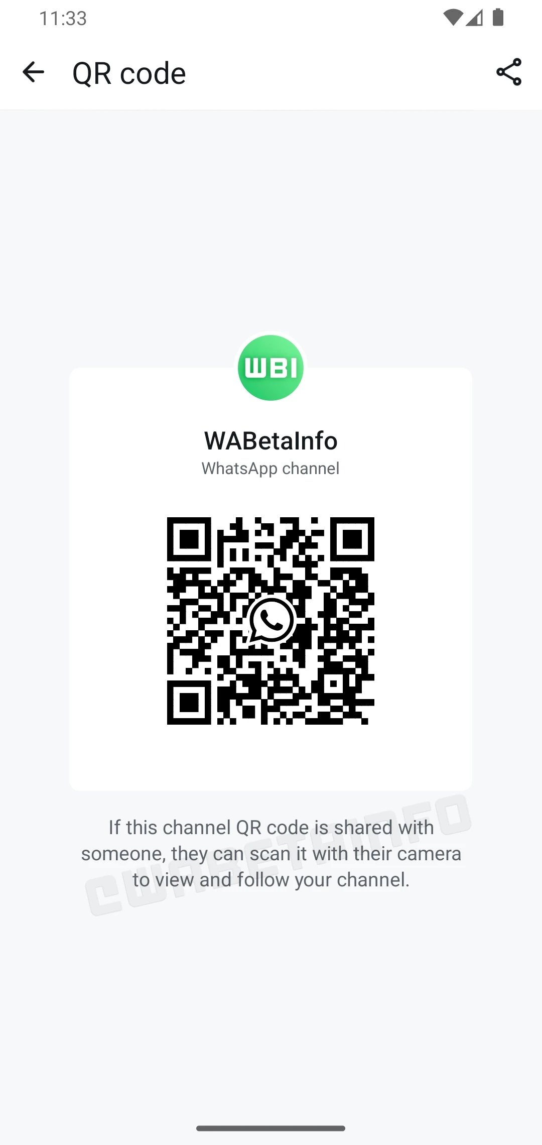 whatsapp com partilha de canais via código qr