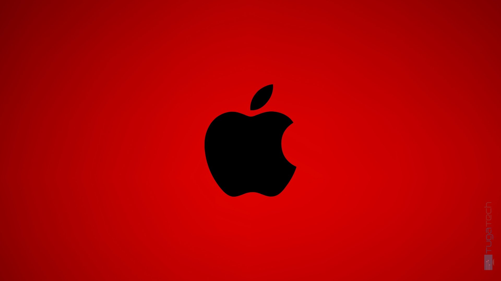 Apple em fundo vermelho