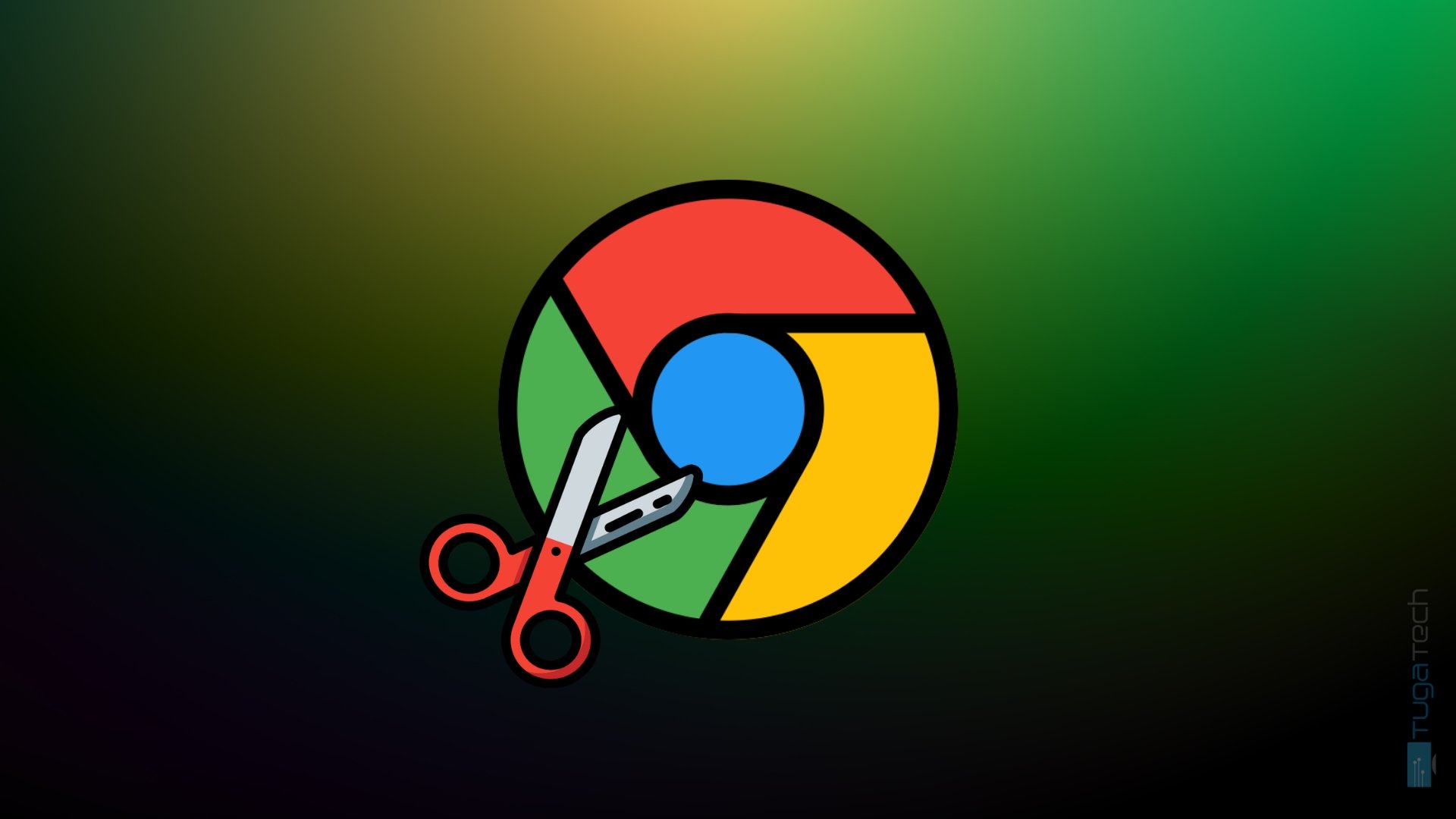 Chrome logo a ser cortado