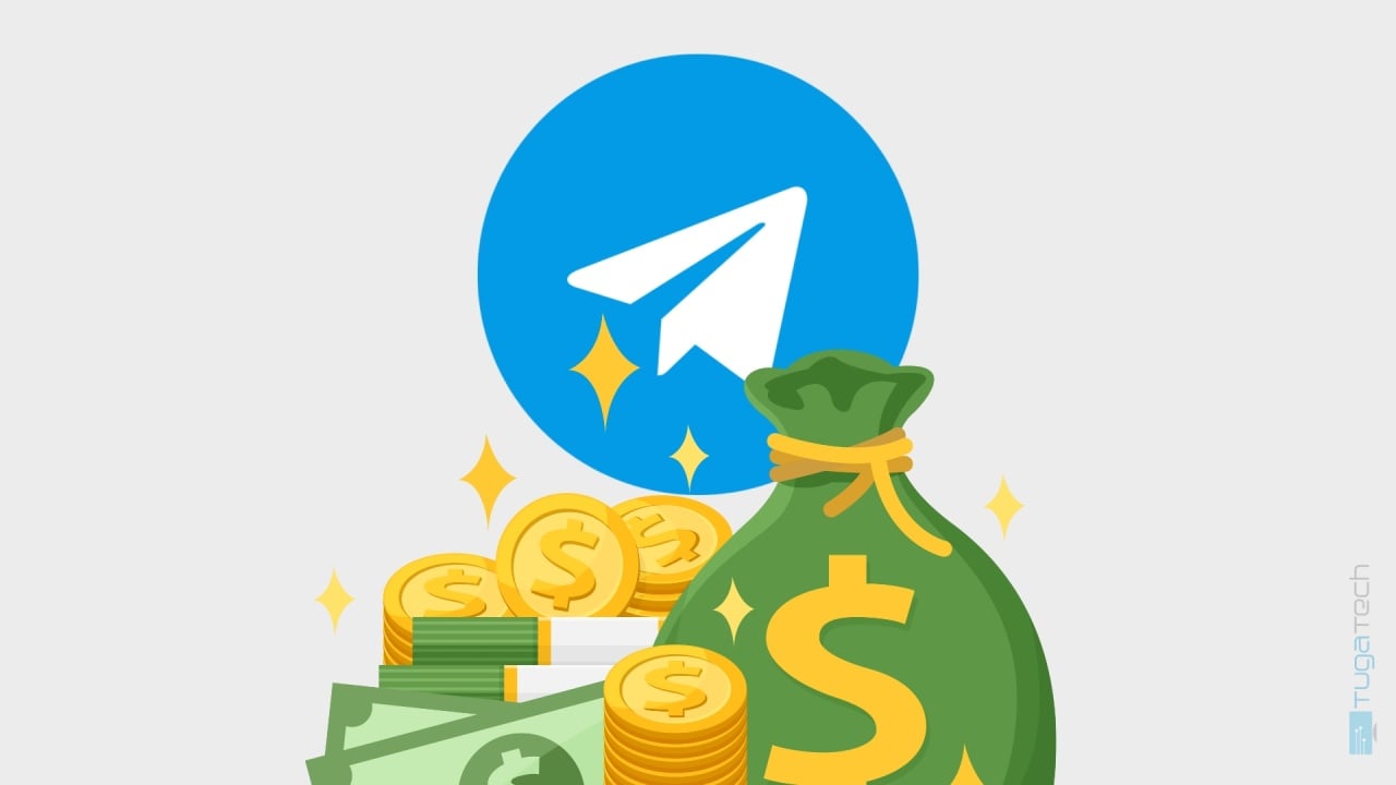 Telegram logo com dinheiro