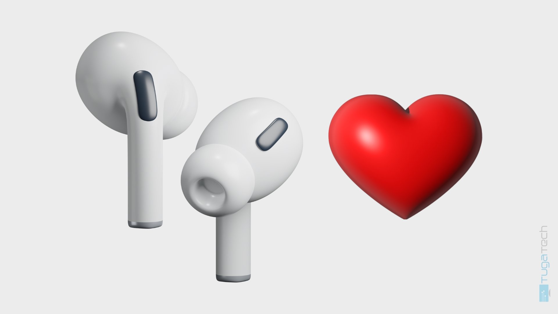 Apple AirPods com coração