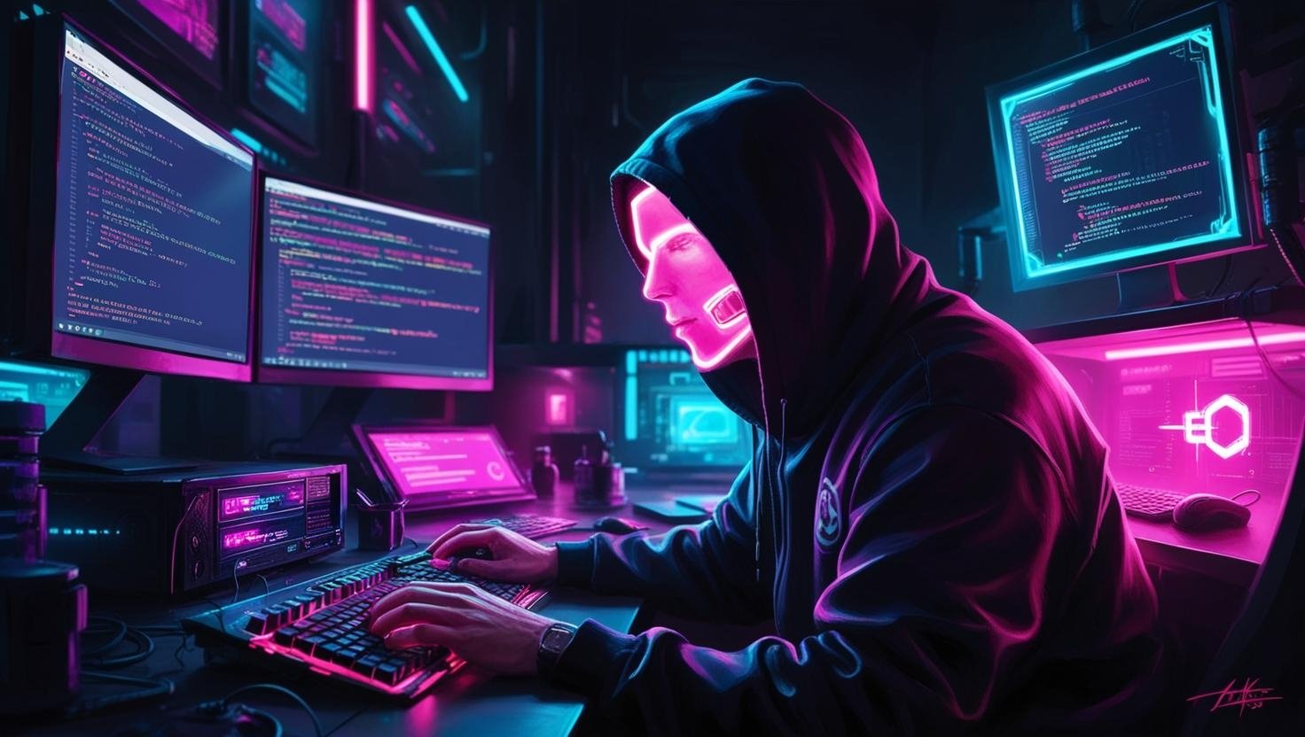 Hacker em frente de computador