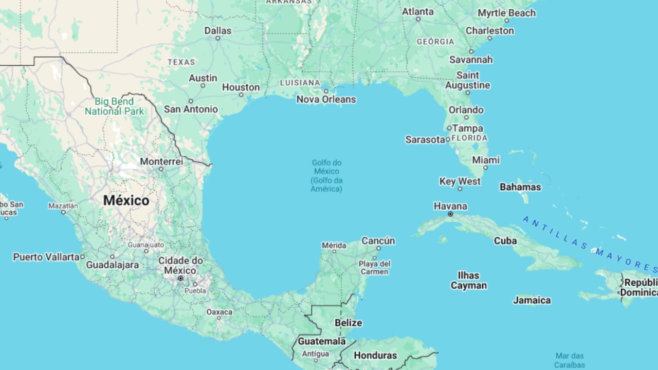 Golfo do méxico no Google Maps