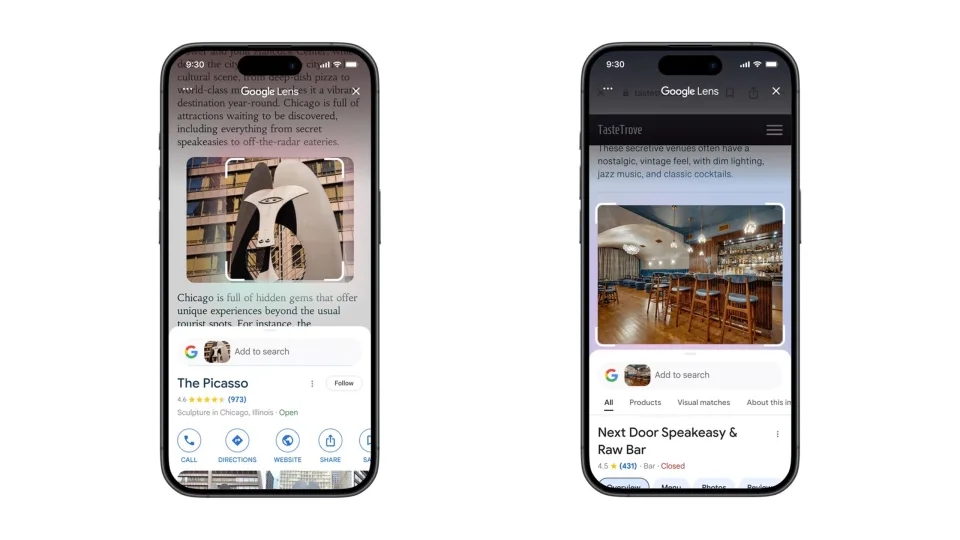 Google lens no iOS
