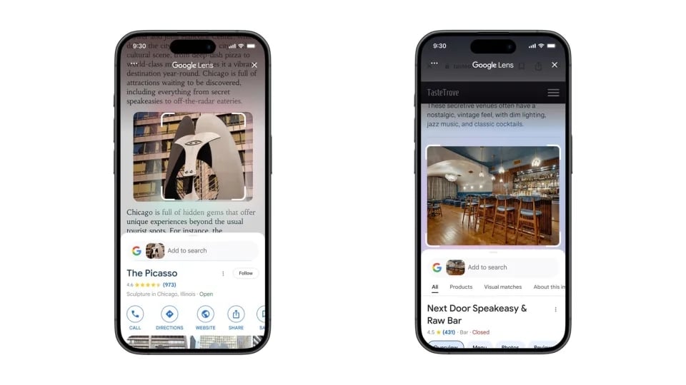 Google lens no iOS