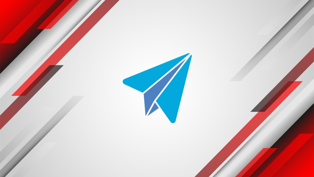 Telegram logo em fundo vermelho