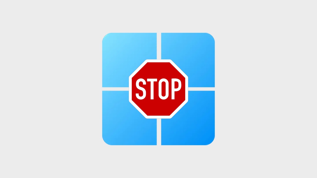 Windows 11 com sinal de stop
