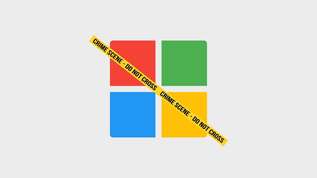 Microsoft com fita de crime