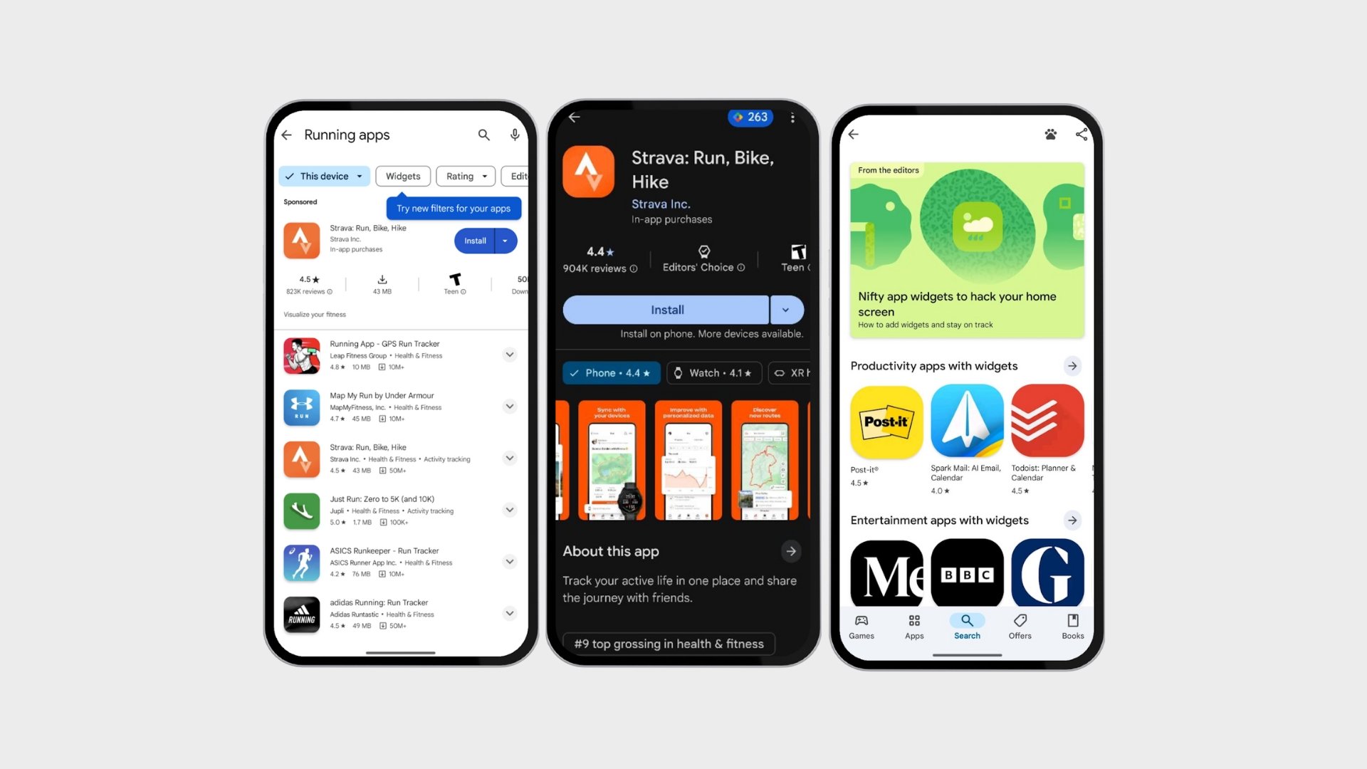aplicações da play store com widgets