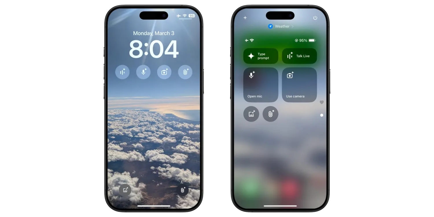 gemini no iOS com novas funcionalidades no ecrã de bloqueio