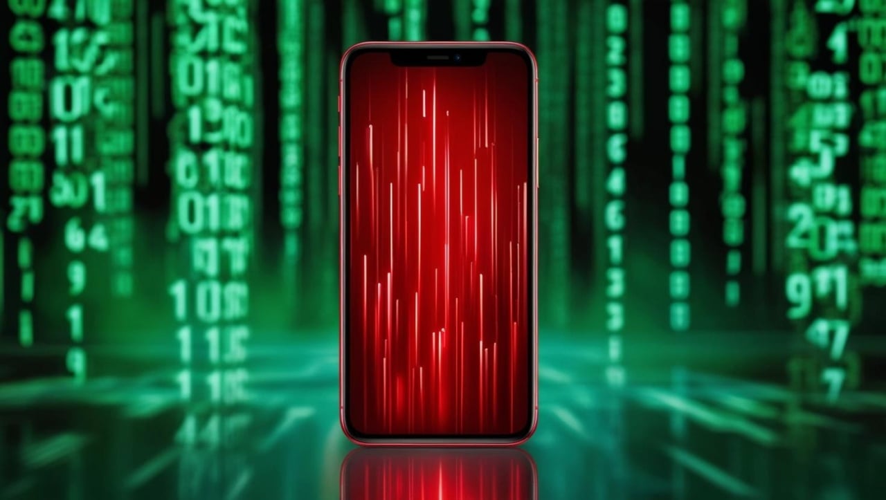 Smartphone com fundo digital