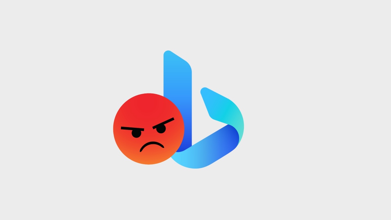 Bing com utilizador zangado