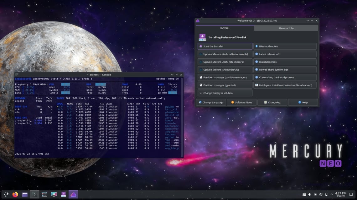 EndeavourOS Mercury Neo