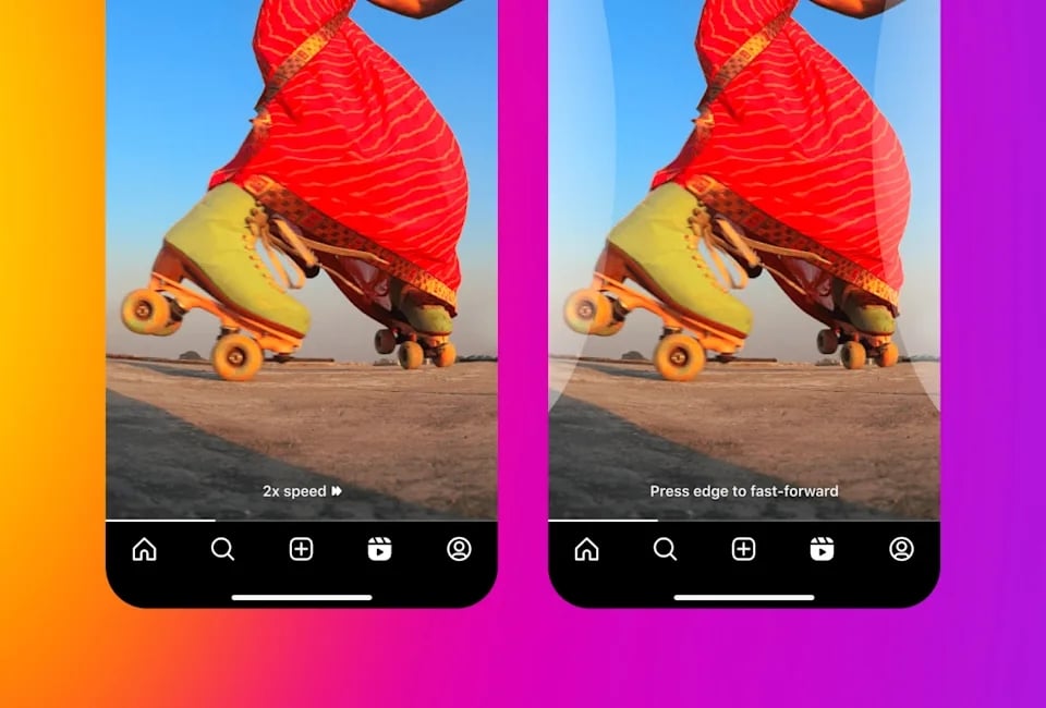 Instagram com suporte para velocidade de vídeos dupla