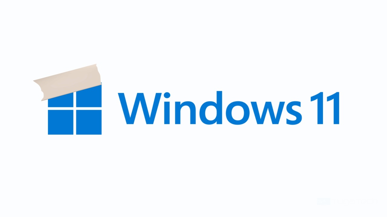 logo do windows 11 com um penso no logo