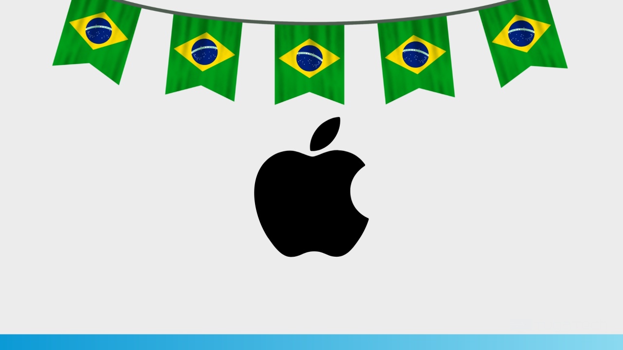 Apple com bandeiras do brasil