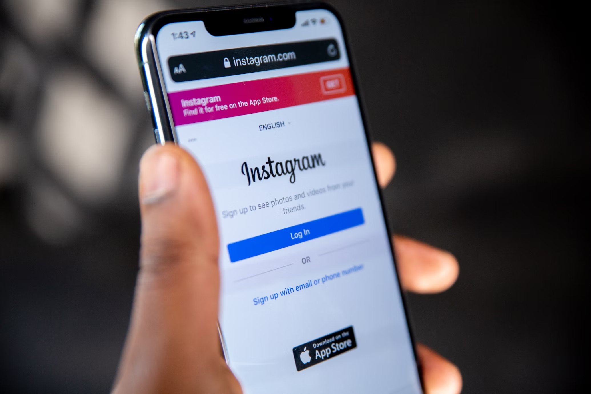 Instagram a ser apresentado em smartphone