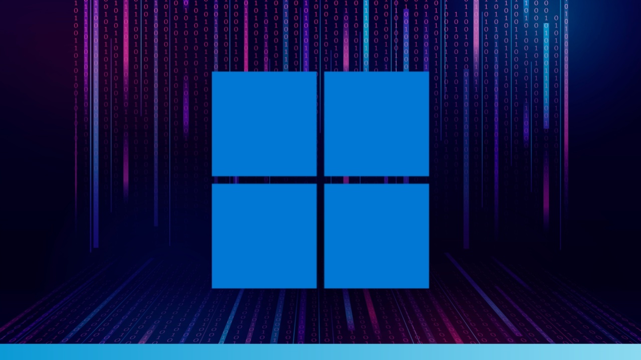 Windows 11 logo em fundo digital
