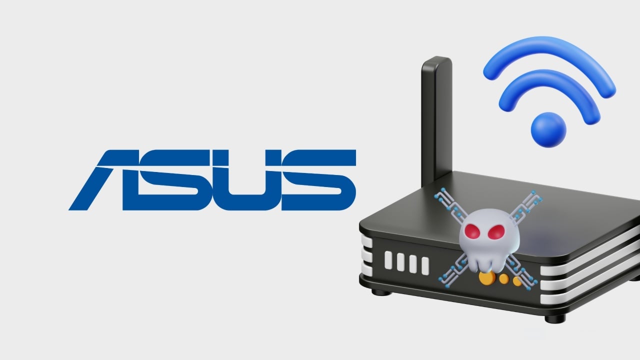 logo da asus em router com malware