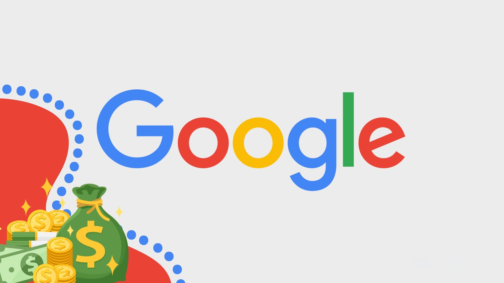 logo da google com sacos de dinheiro