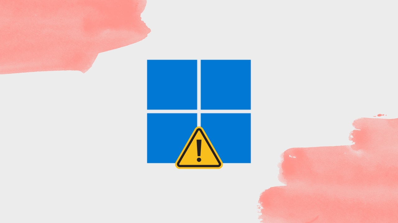 Windows logo com sinal de alerta