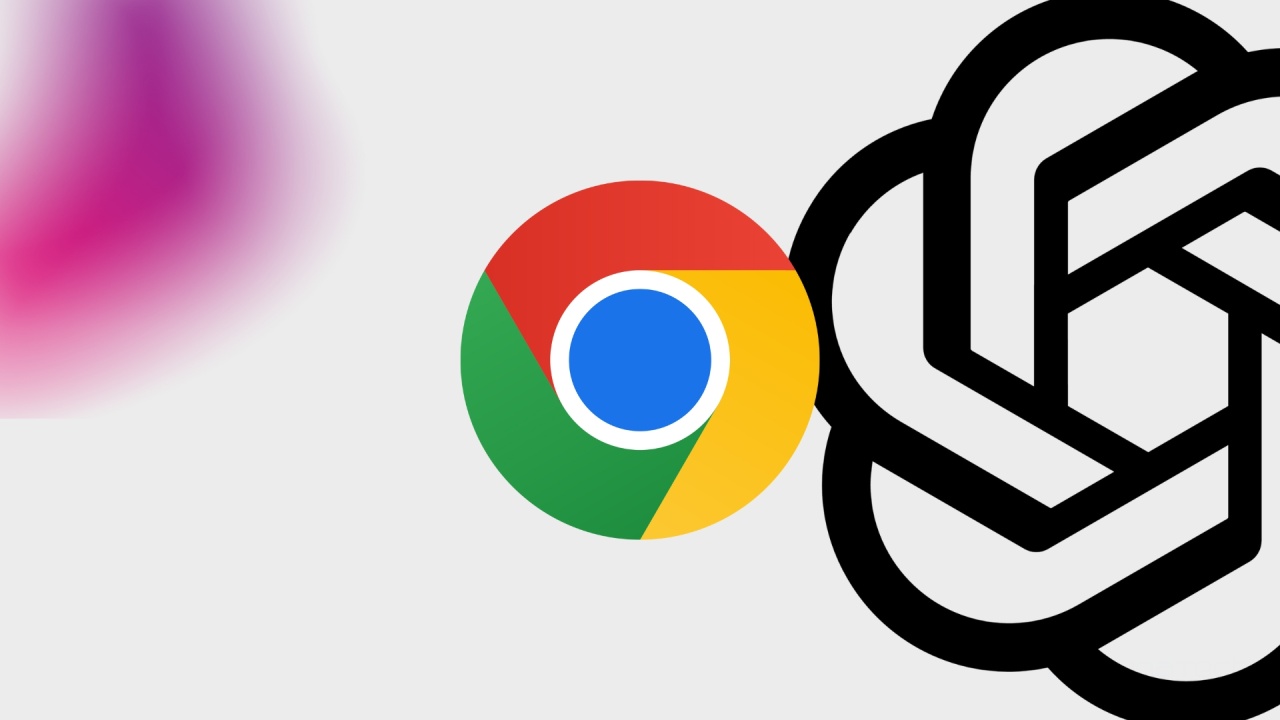OpenAI com logo do Google Chrome no centro