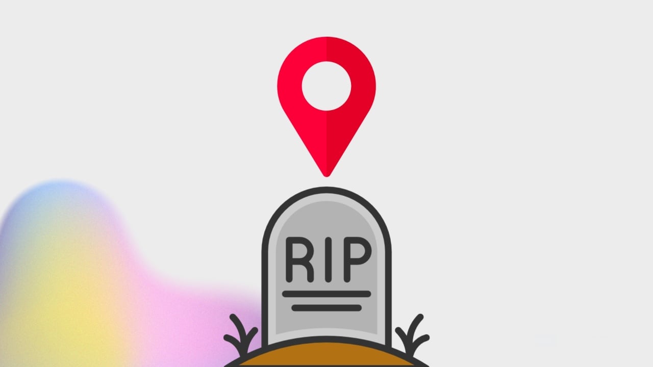Logo do Windows Maps com RIP por debaixo