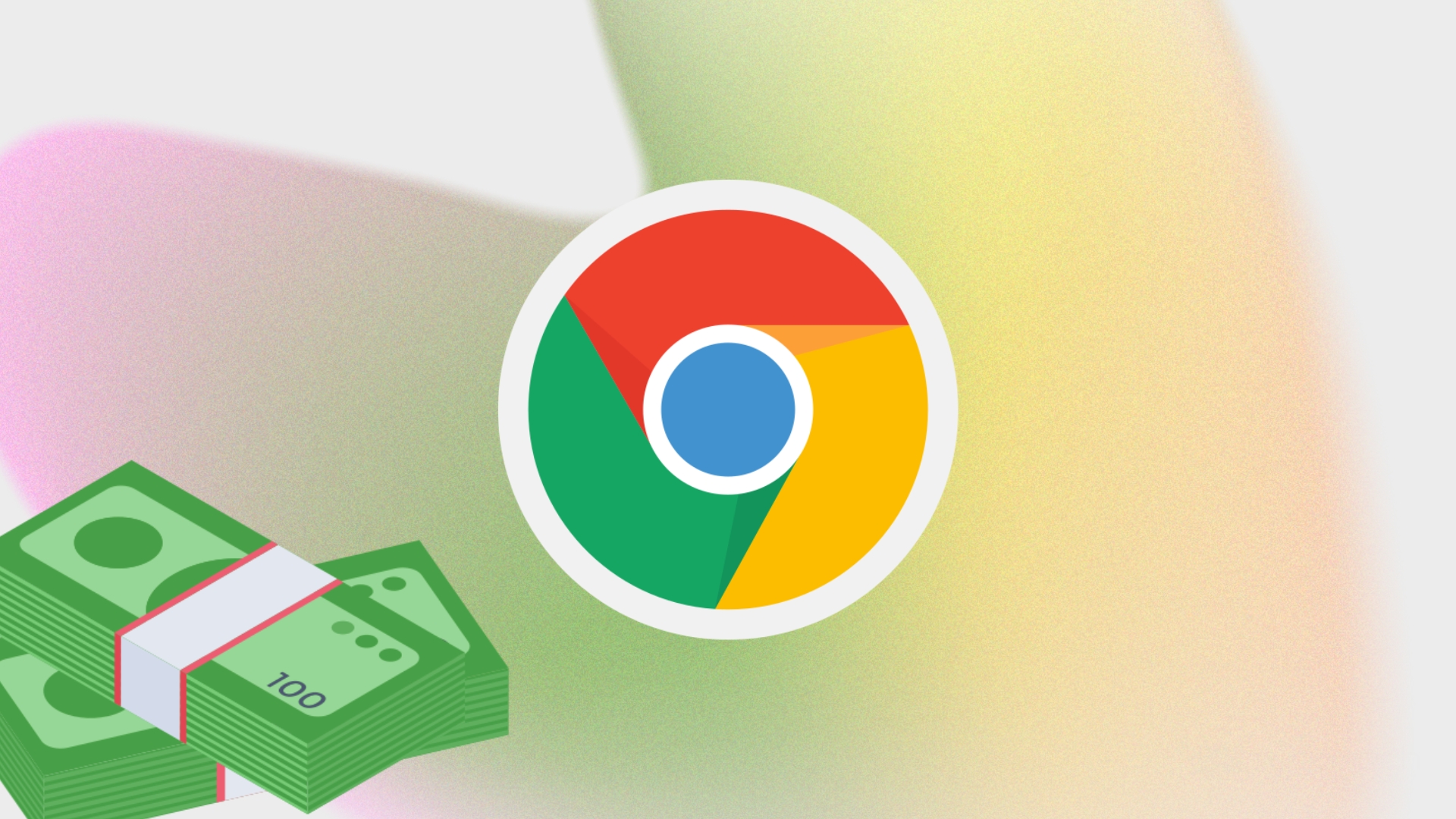 Logo do Chrome com dinheiro ao lado