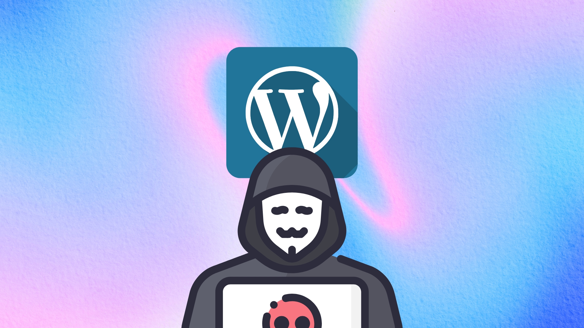 WordPress com hacker em frente
