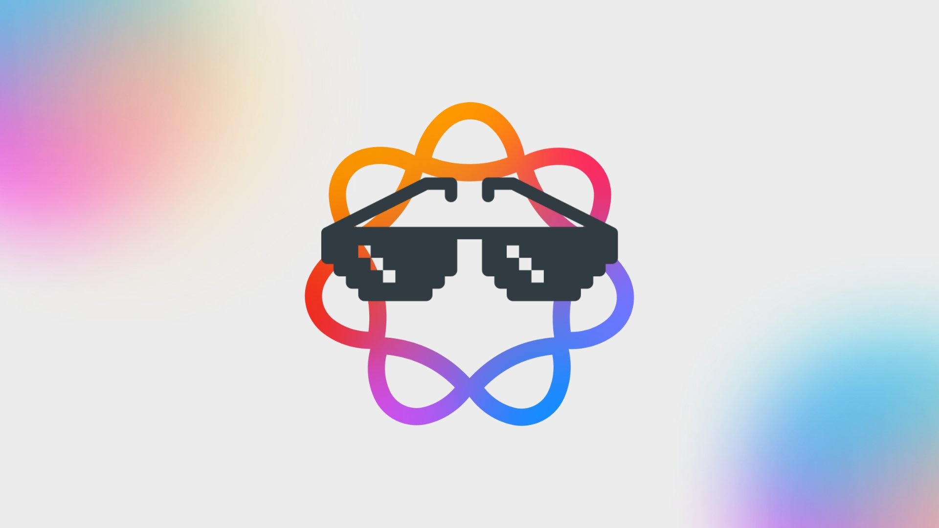 logo da Apple intelligence com óculos de meme