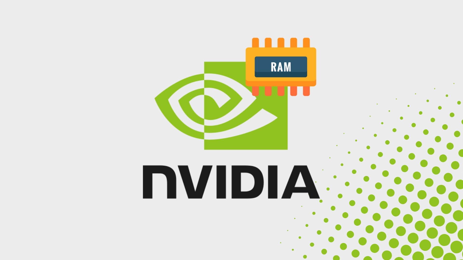 Nvidia logo com RAM em cima