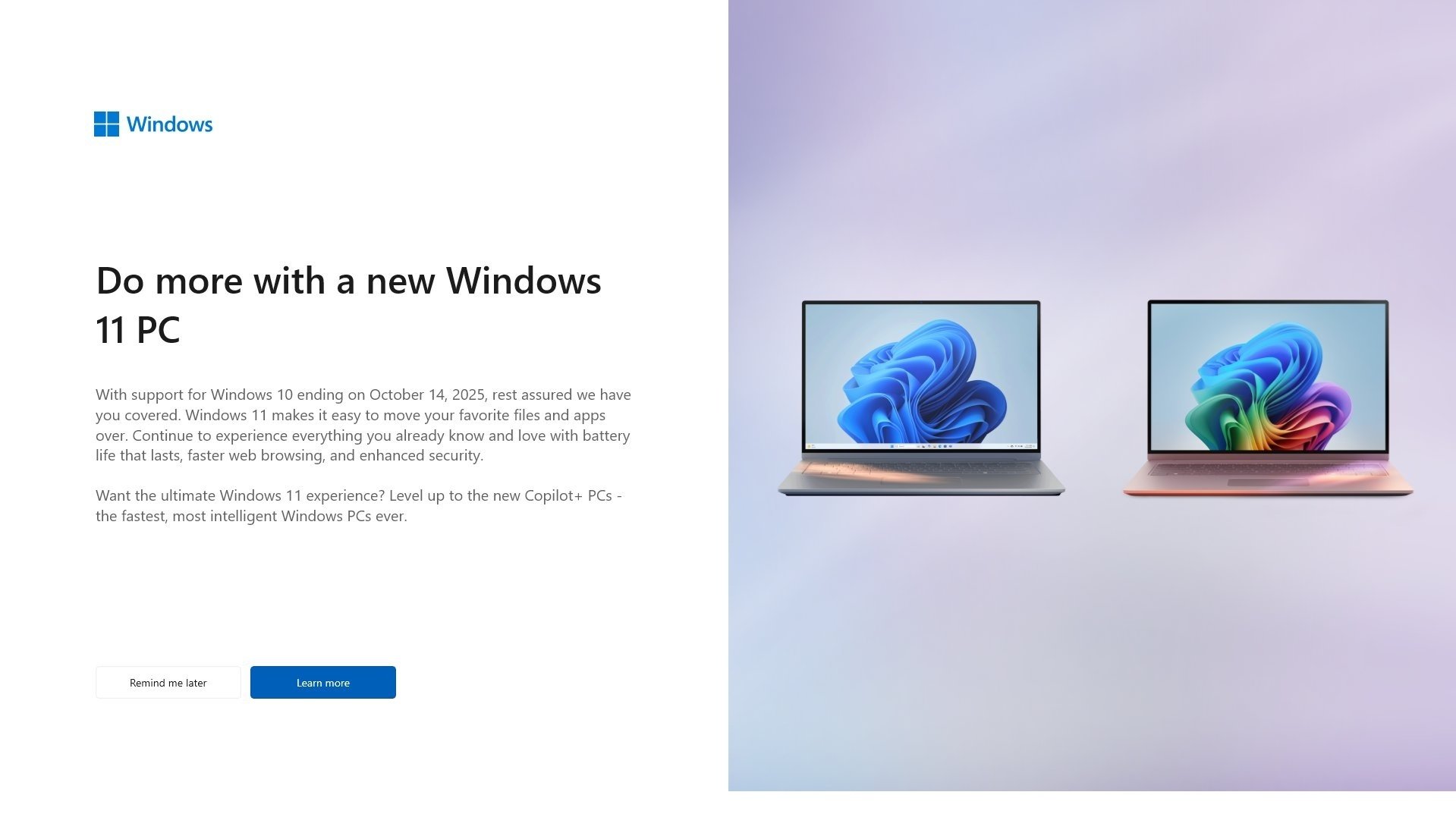 Imagem de notificação do Windows 10 para upgrade