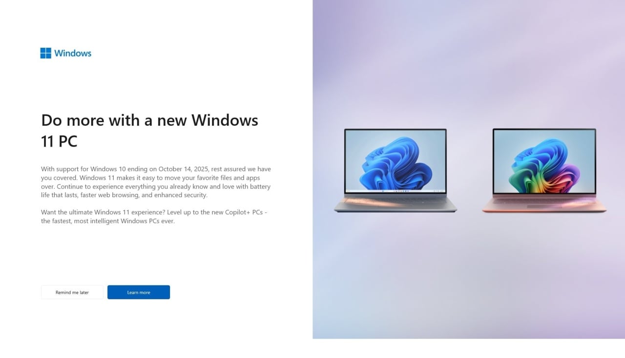 Imagem de notificação do Windows 10 para upgrade