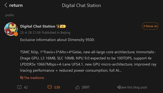 leaker sobre novo processador da Mediatek