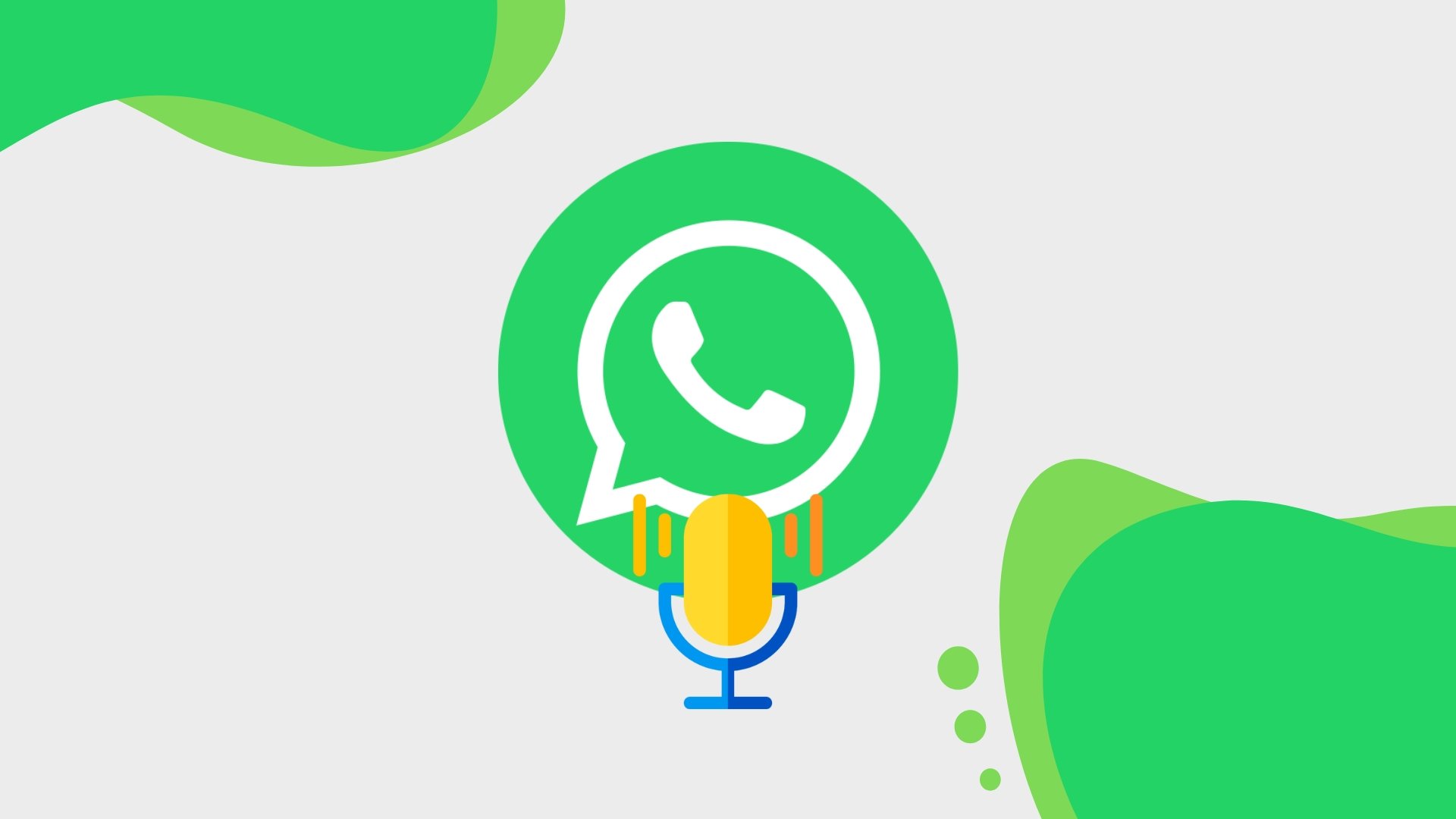 logo do whatsapp com microfone na frente