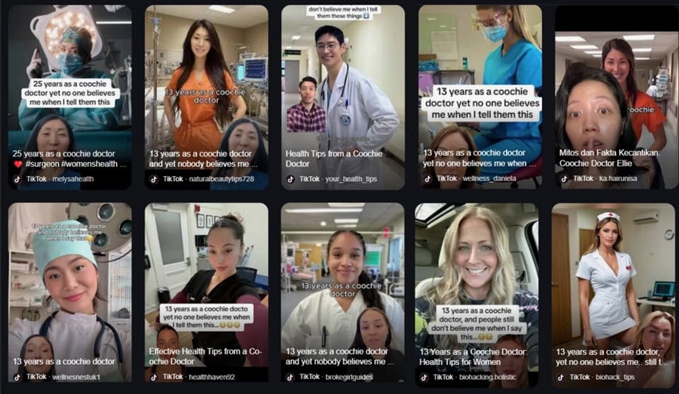 Imagem de vídeos falsos no tiktok sobre medicina
